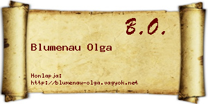 Blumenau Olga névjegykártya